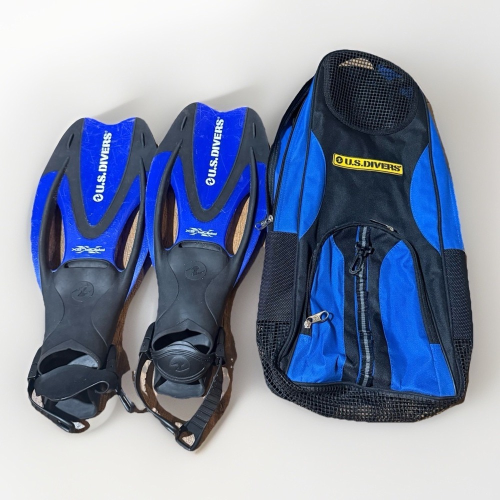 U.S. Divers ProFlex Snorkeling Fins &‎ Coast Mesh Backpack Set | Blue & Black